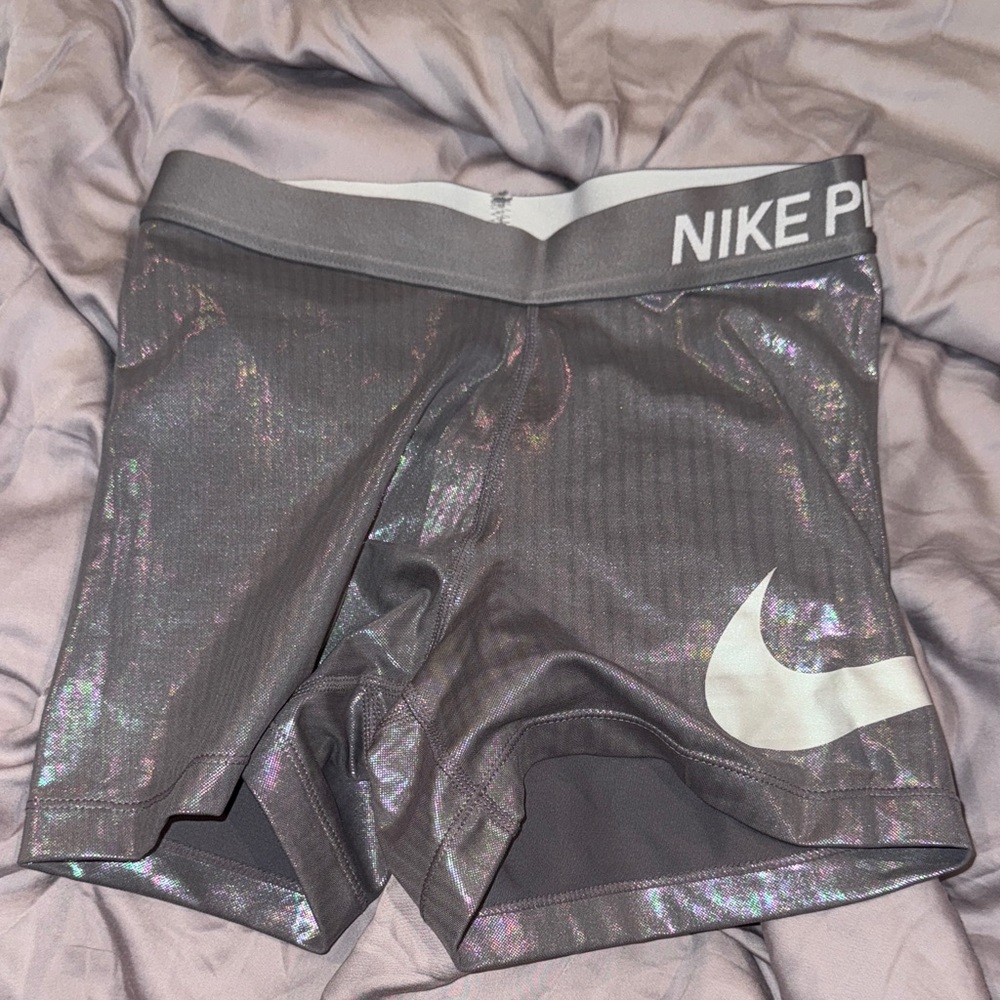 Nike Pro Shiny Silver Performance Shorts